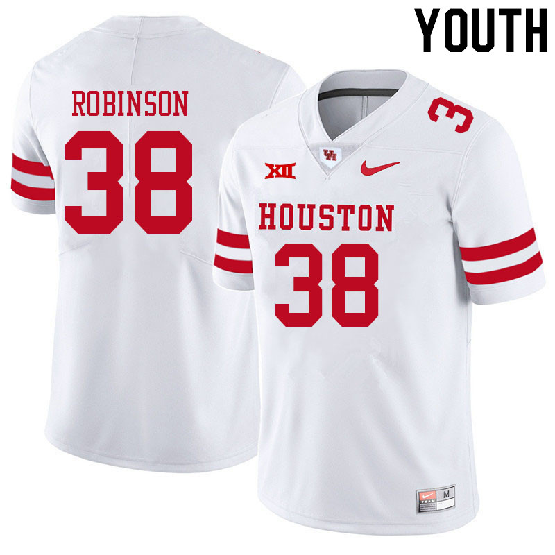 Youth #38 Garyreon Robinson Houston Cougars College Big 12 Conference Football Jerseys Sale-White